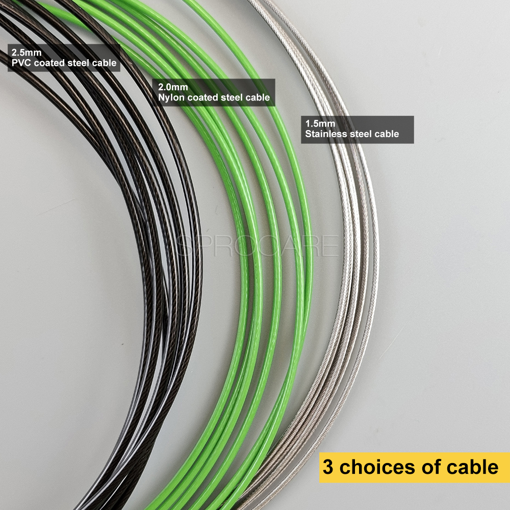 Cuerda de salto de velocidad de aluminio ligero ultrarrápido 3 opciones de cable