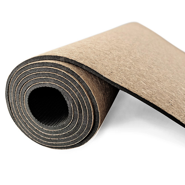 Estera de yoga de corcho FSC, madera de corcho, ecológica, antideslizante, TPE